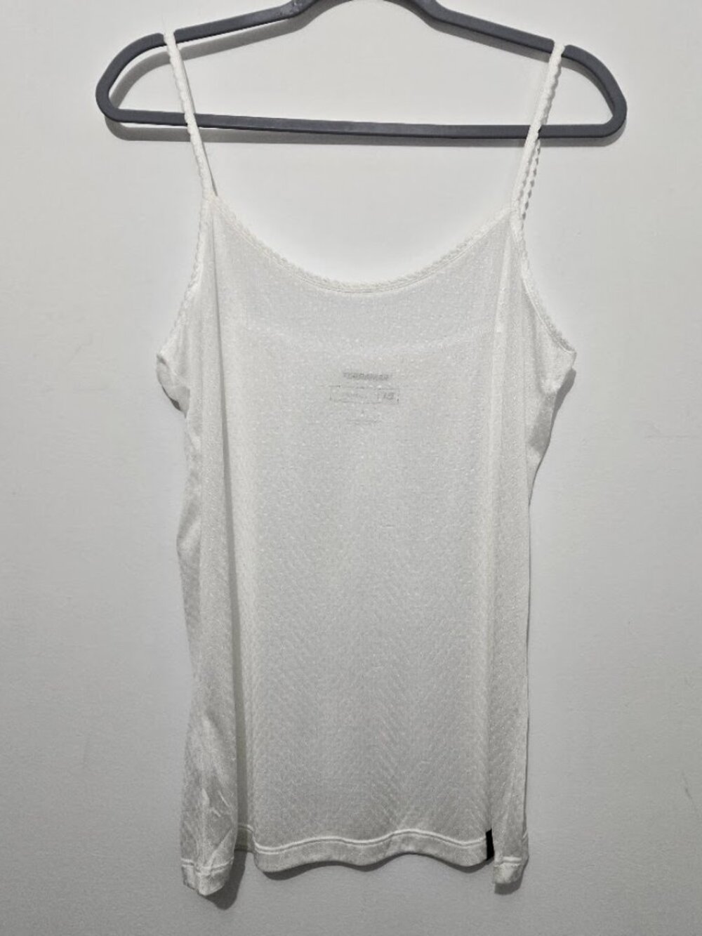Terramar Thermasilk Pointelle Camisole Base Layer Tank Sz L White Silk Natural